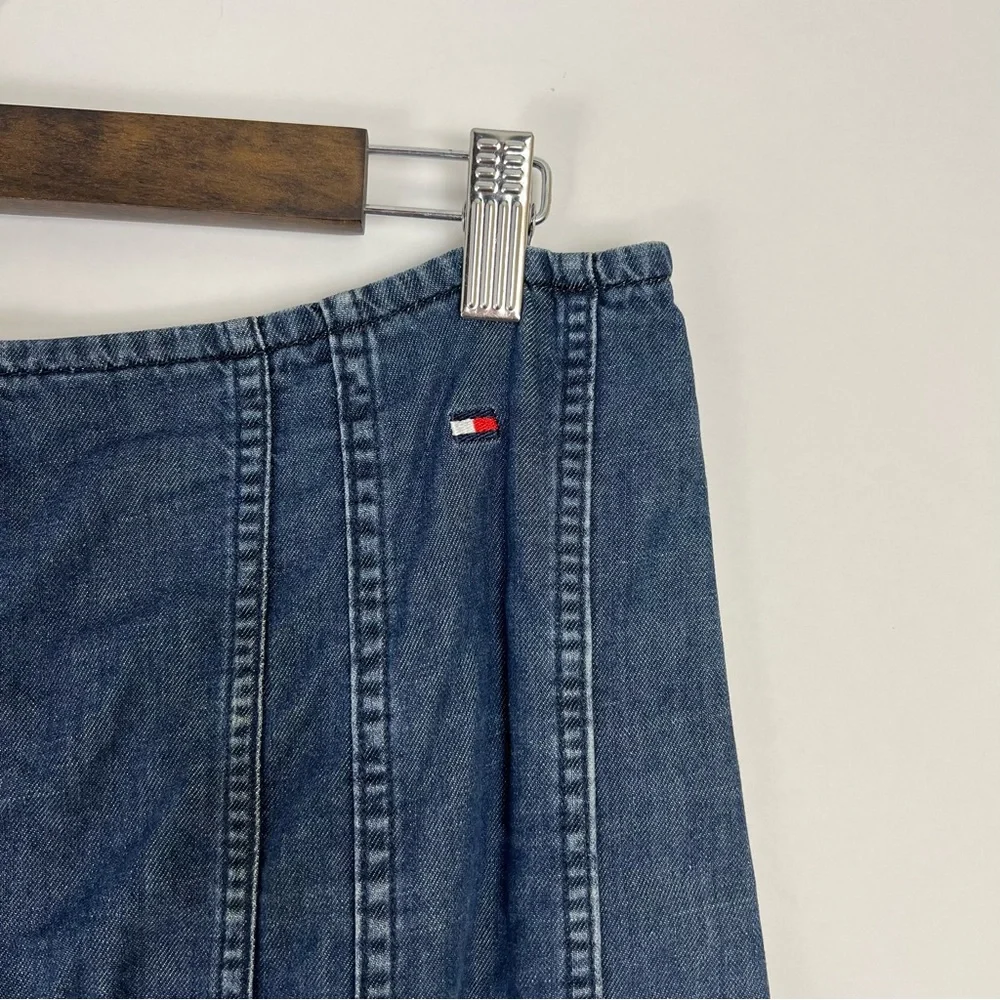 TOMMY HILFIGER Vintage denim panel skirt 12/L - Picture 3 of 5